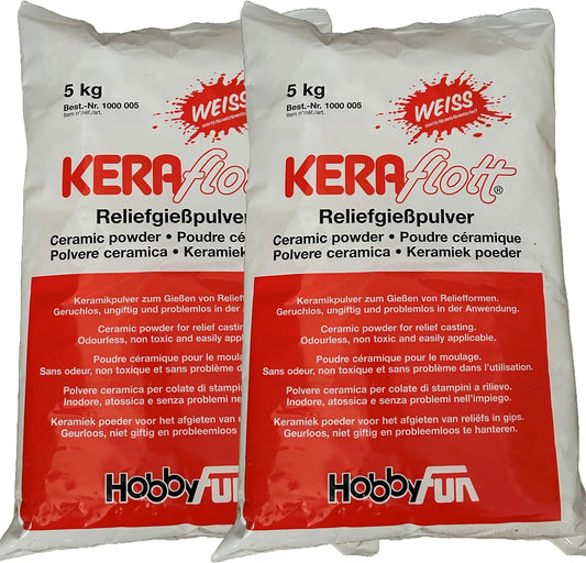 KERAflott Reliefgießpulver - Weiß – 10 kg Sack für Erwachsene – Feines Gießpulver für Modellbau, Kunsthandwerk & Reliefarbeiten