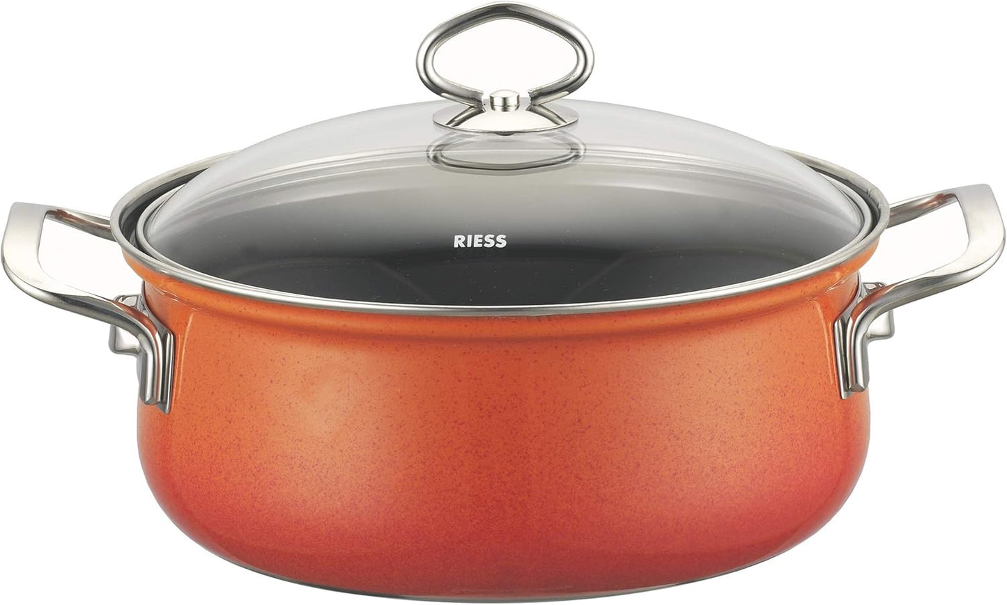 Riess casserole with glass lid coral 16cm