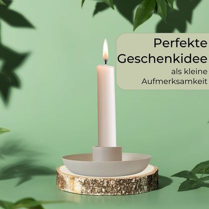 IB Laursen Kerzenhalter Skandi Design aus Metall, staubig beige 13 cm Stabkerze