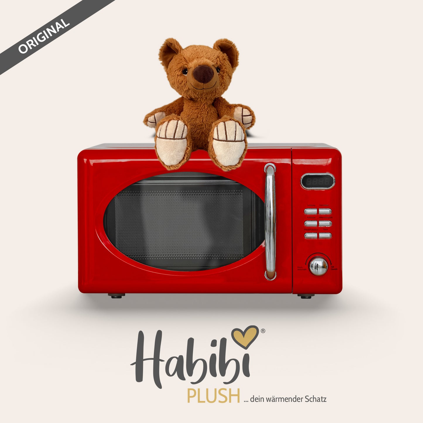Habibi Plush Classic Wärmetier Bär braun Kuscheltier Wärmekissen Kuscheltier