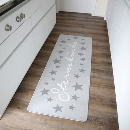 Teppichläufer Küche & Flur 180x67 cm hellgrau rutschhemmend pflegeleicht