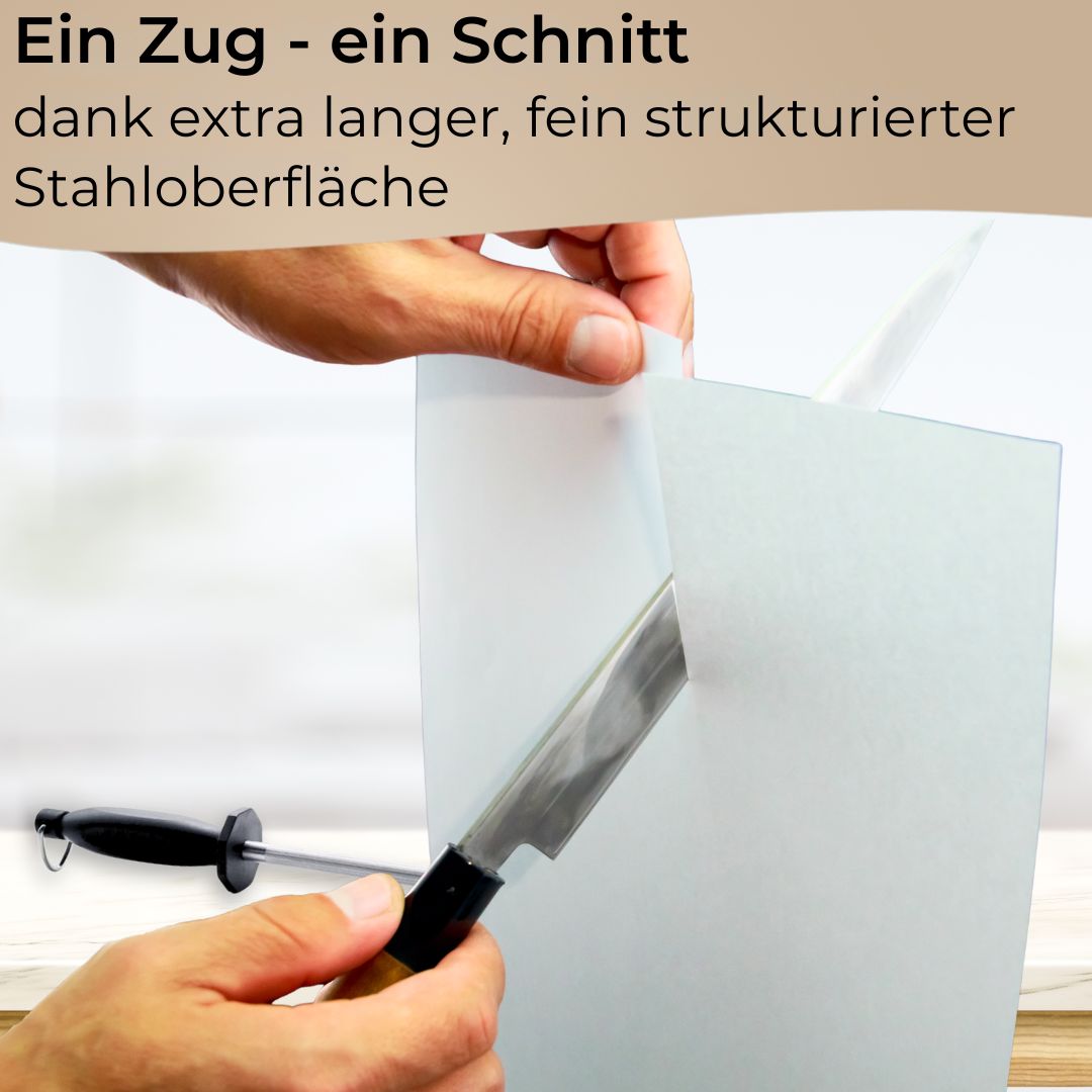 Messerschärfer Profi Wetzstahl 39 cm, XXL Schärffläche 26 cm, Messerschleifer Küchenmesser