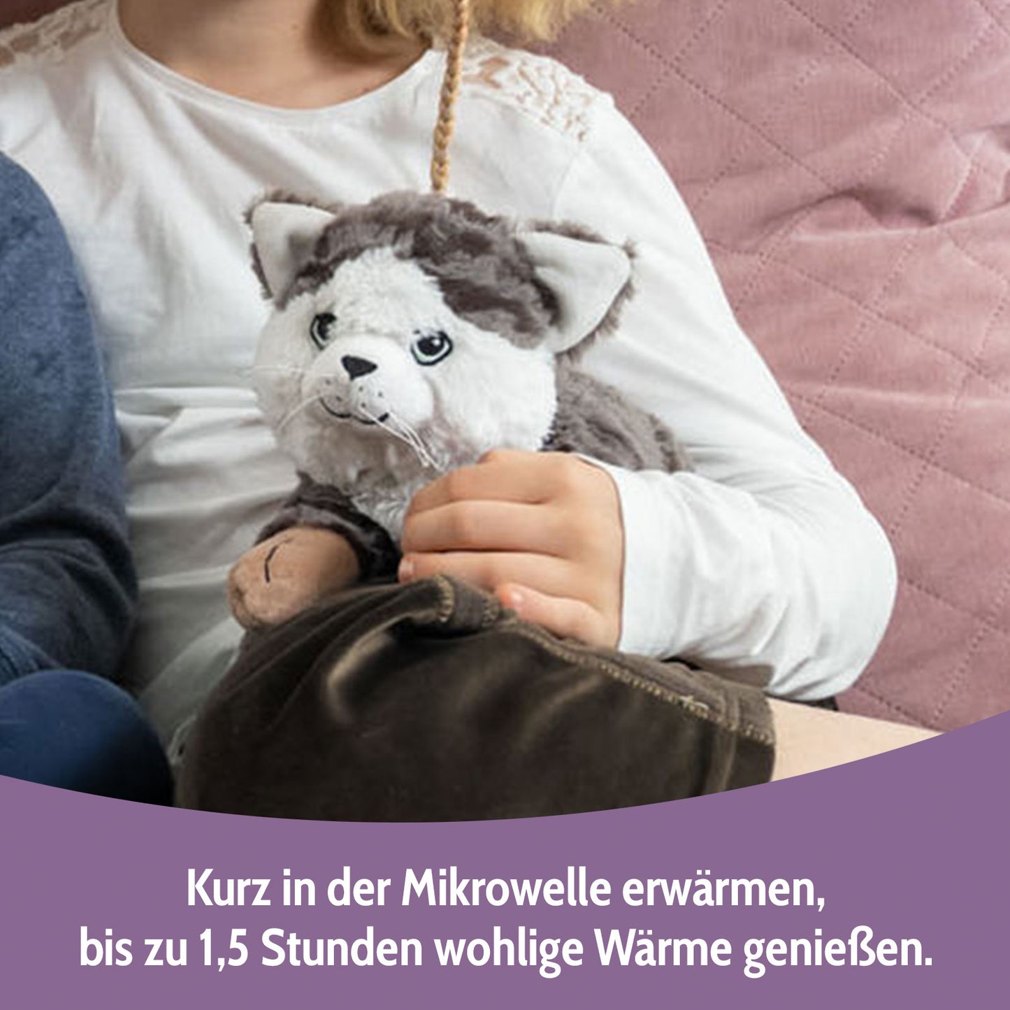 Habibi Plush Classic Wärmetier Katze getigert Kuscheltier Wärmekissen Wärmflasche