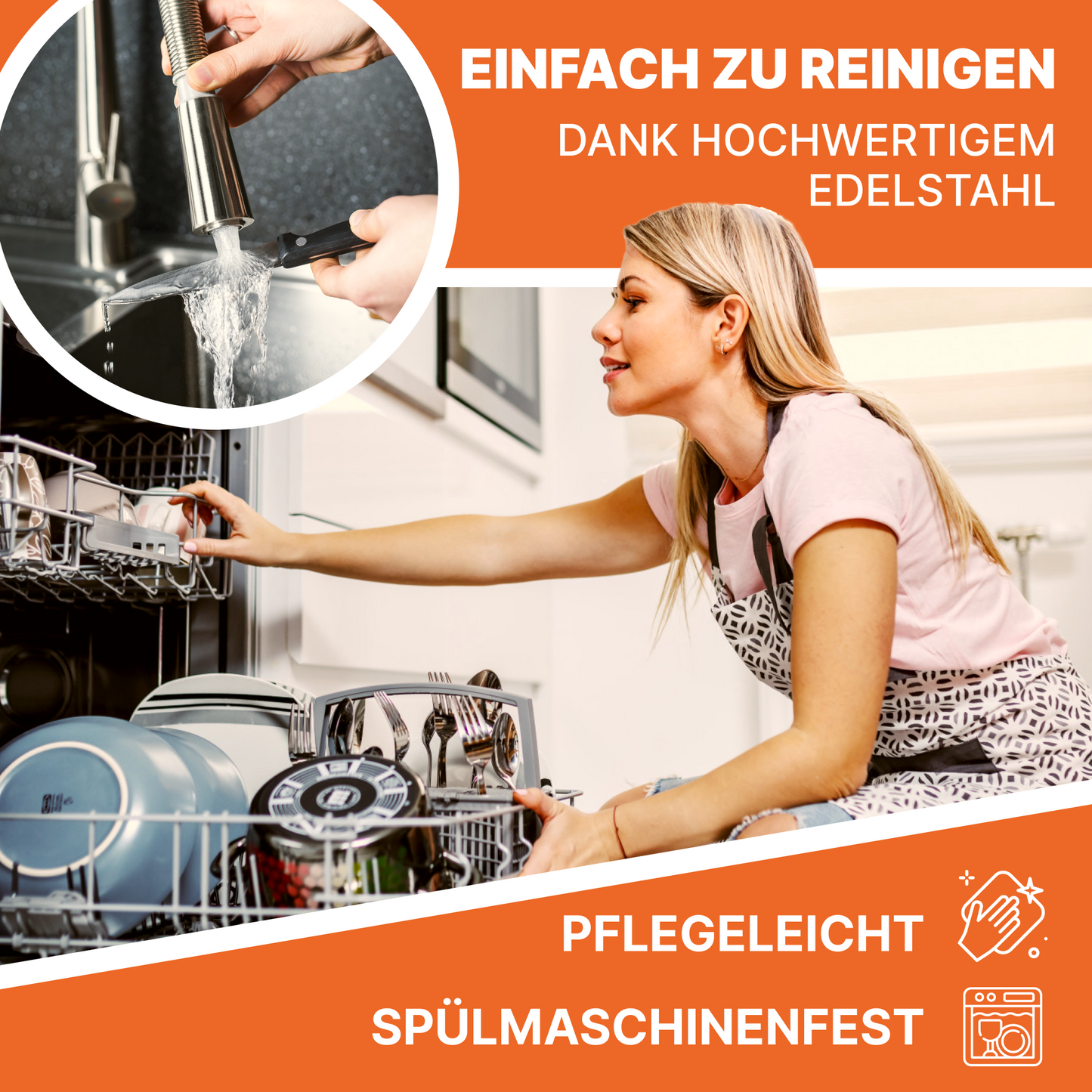 Besteckset 6tlg. Besteck Steak & Pizzabesteck Edelstahl rostfrei Gabel Messer