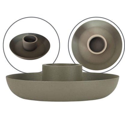 IB Laursen Kerzenhalter Skandi Design aus Metall, staubig grün 13 cm Stabkerze