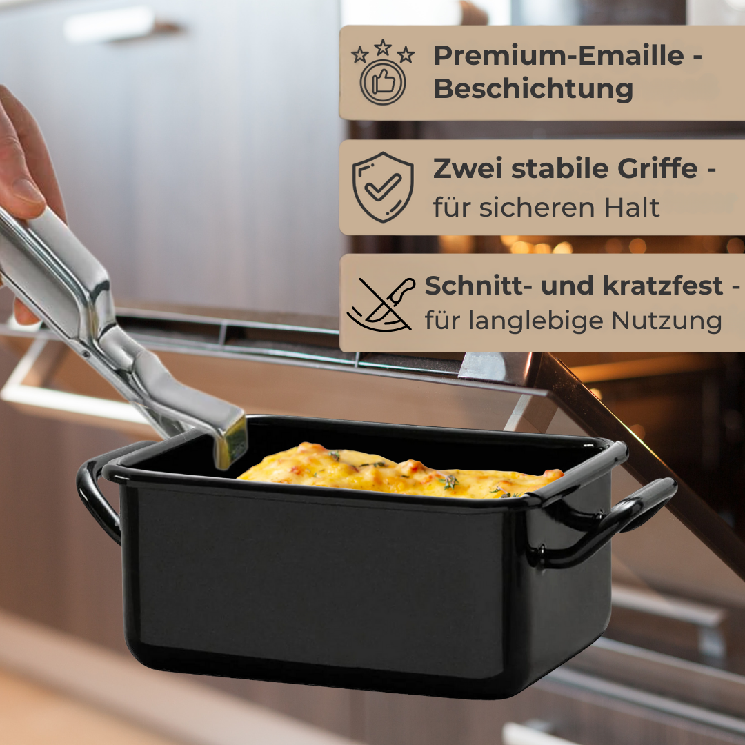 3-piece starter set for the air fryer (2 enamel baking pans &amp; 1 oven tongs) 