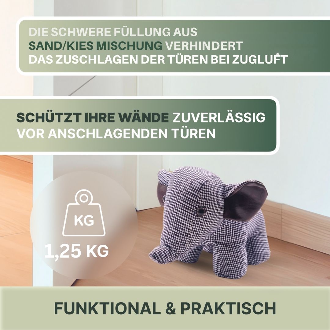 TOP PROVIDER 999 Decorative door wedge animals made of fabric - Door stopper - Door holder - Window buffer - Floor stopper - Door stopper - Door wedge