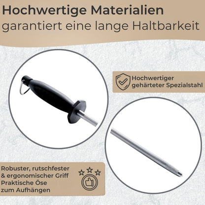 Messerschärfer Profi Wetzstahl 39 cm, XXL Schärffläche 26 cm, Messerschleifer Küchenmesser