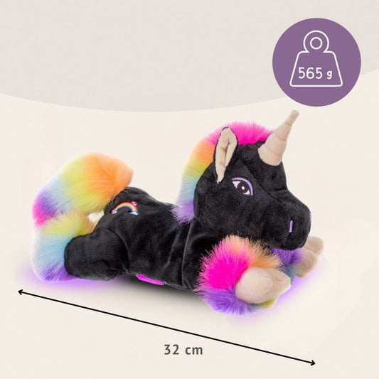 Habibi Plush Premium Wäremekissen Einhorn schwarz Bärenkissen herausnehmbares Körnerkissen