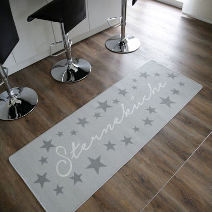 Teppichläufer Küche & Flur 180x67 cm hellgrau rutschhemmend pflegeleicht
