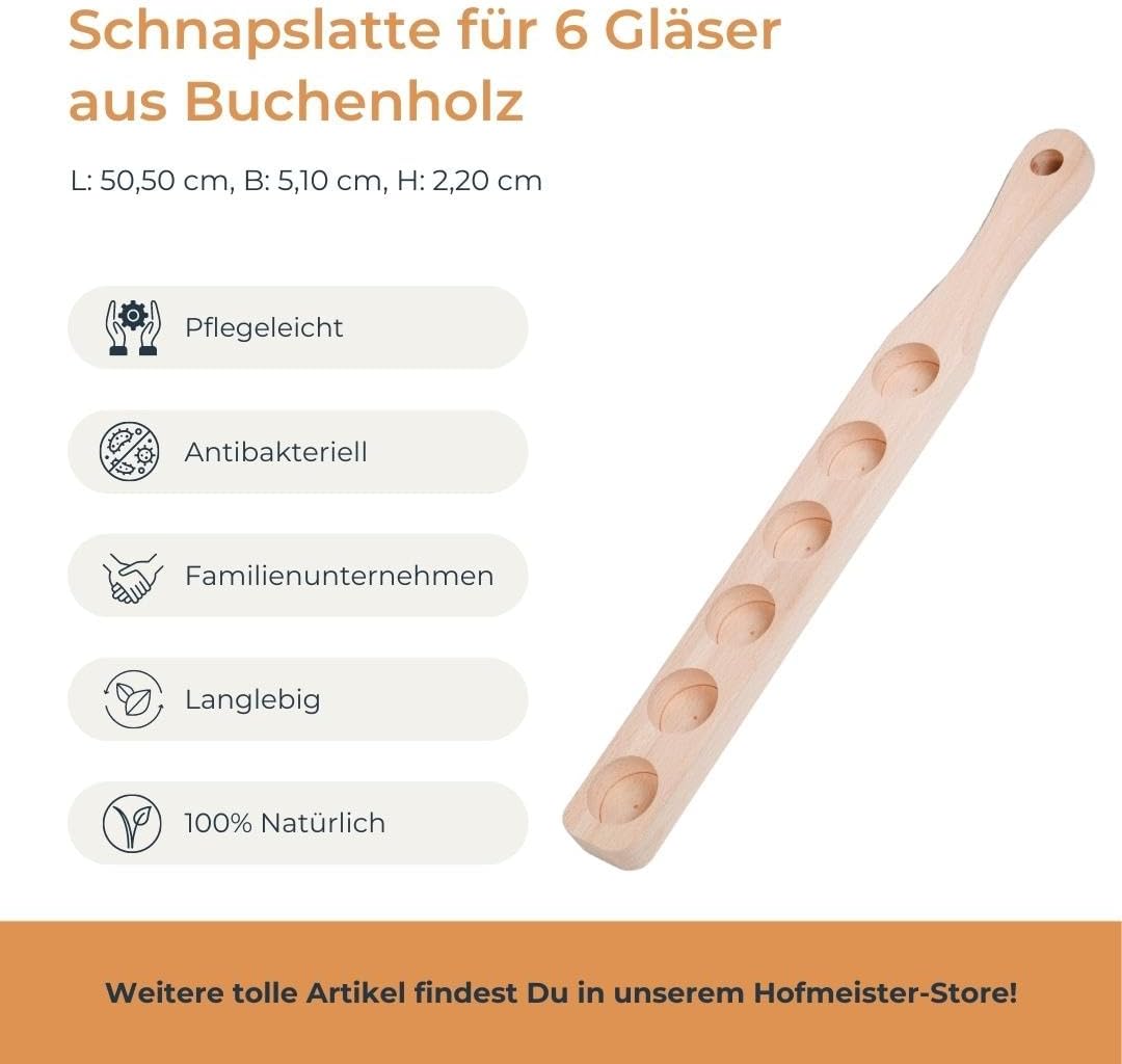 Hofmeister Schnapslattefür 6 Schnapsgläser