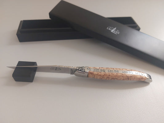 Forge de Laguiole pocket knife 12 cm birch satin finish
