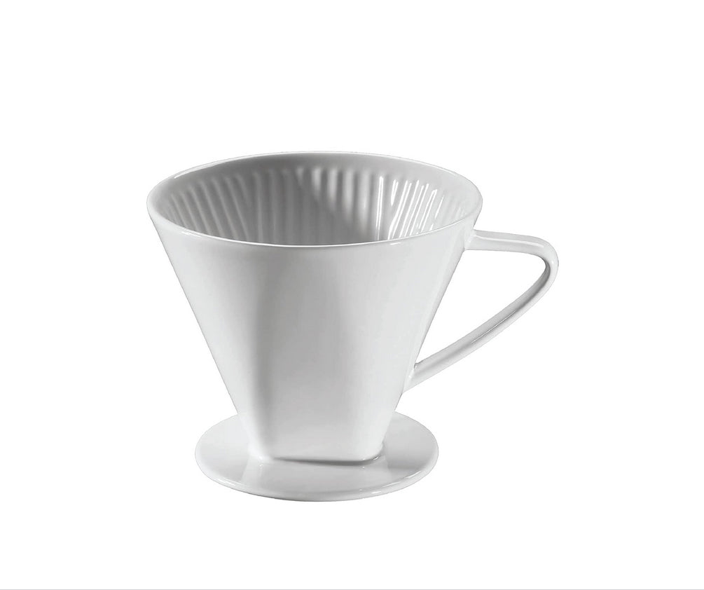 Cilio Kaffeefilter Größe 6 aus Porzellan – Handfilter für Kaffee - spülmaschinengeeignet - klassisch weiß - langlebig & hitzebeständig