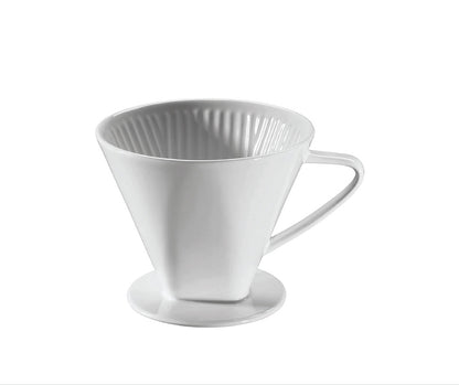 Cilio Kaffeefilter Größe 6 aus Porzellan – Handfilter für Kaffee - spülmaschinengeeignet - klassisch weiß - langlebig & hitzebeständig
