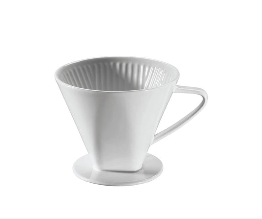 Cilio Kaffeefilter Größe 6 aus Porzellan – Handfilter für Kaffee - spülmaschinengeeignet - klassisch weiß - langlebig & hitzebeständig