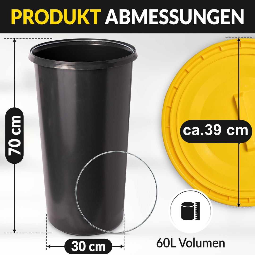 Gelber Sack Eimer Ständer Mülleimer Müllsackständer Sackeimer 60l Deckel - Ring