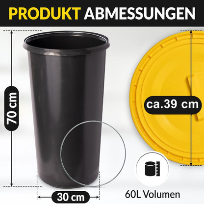 Gelber Sack Eimer Ständer Mülleimer Müllsackständer Sackeimer 60l Deckel - Ring