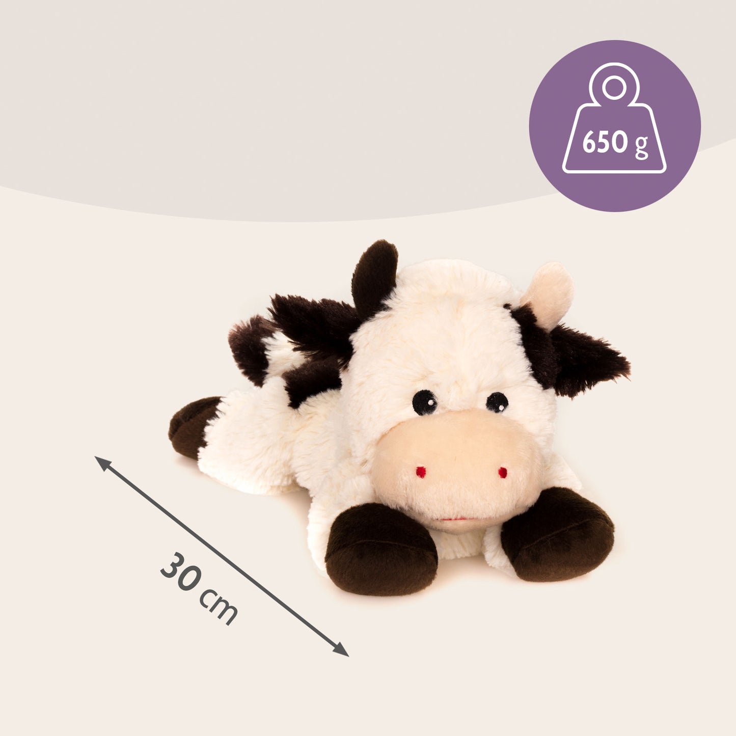 Habibi Plush Classic Wärmetier Kuh liegend Kuscheltier Wärmekissen Wärmflasche