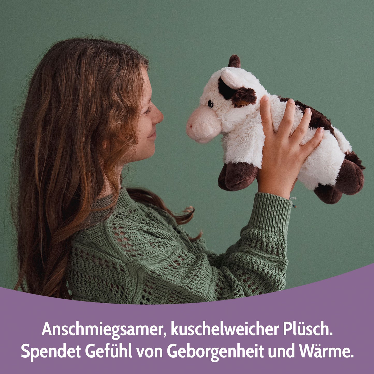 Habibi Plush Classic Wärmetier Kuh liegend Kuscheltier Wärmekissen Wärmflasche