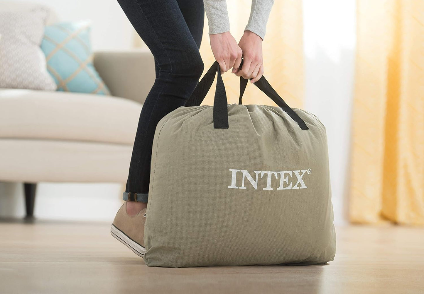 Intex Queen air bed Pillow Rest Raised 64124 Fiber-Tech 152x203x42 cm, B-stock