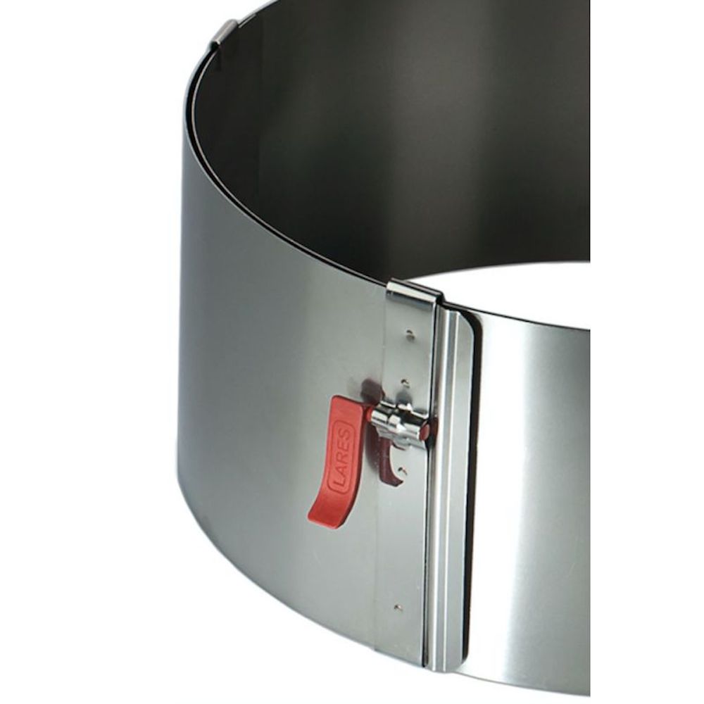 Lares Backform/Backrahmen mit/ohne Klemmung zum fixieren - aus rostfreiem Edelstahl - verstellbare Größe - Made in Germany