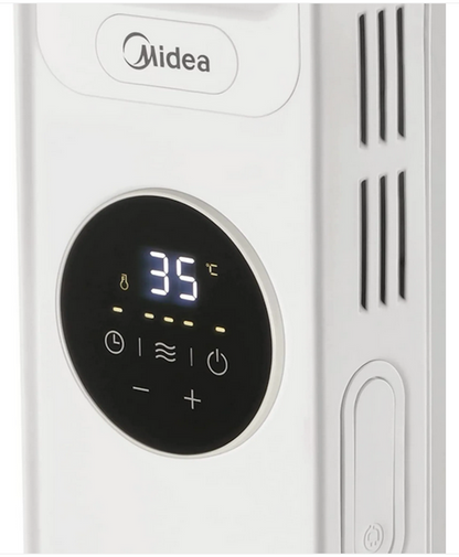 Midea Ölradiator 2300W, Heizlüfter Energiesparend Leise,Elektroheizung mit 11 Rippen, Thermostat,24h Timer,3 Heizstufen mit Fernbedienung,LED Display, Kipp- und Überhitzungsschutz,ECO-Modus