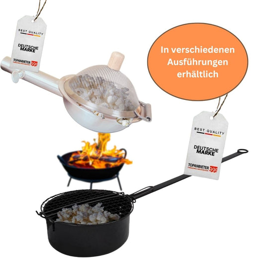 TOPANBIETER 999 Popcorn-Pfanne für Lagerfeuer & Grill, Popcornzubereiter klein für Camping, Popcorn Maker, Popcornmaschine