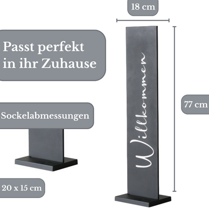 TA999 Dekoaufsteller aus Metall 77 cm Willkommen / Lieblingsplatz Haustürdeko