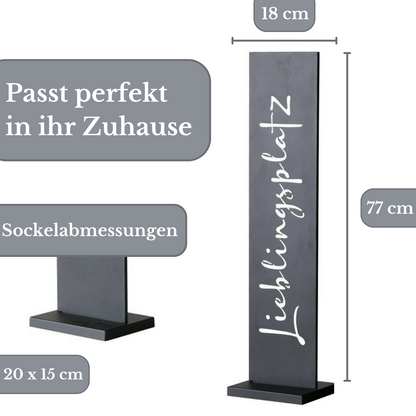 TA999 Dekoaufsteller aus Metall 77 cm Willkommen / Lieblingsplatz Haustürdeko