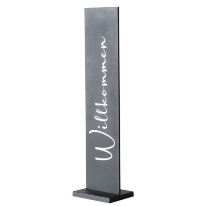 TA999 Dekoaufsteller aus Metall 77 cm Willkommen / Lieblingsplatz Haustürdeko