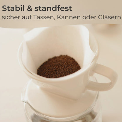 Kaffeefilter weiß Keramik Größe 4, Handfilter wiederverwendbar