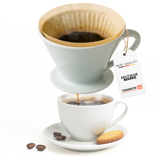 Kaffeefilter weiß Keramik Größe 4, Handfilter wiederverwendbar