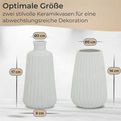 TA999 Vasen-Set Keramik verschiedene Ausführungen Porzellanvase Wohndeko Blumen