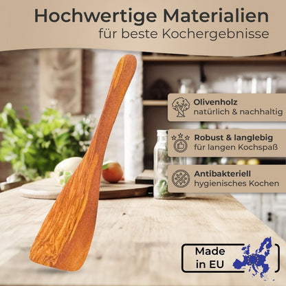 Küchenhelfer Olivenholz- Kochbesteck Kochlöffel Pfannenwender Salatbesteck