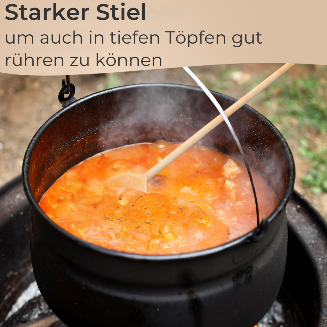 Kochlöffel Buchenholz 60/80/100 cm extra langer stabiler Kochlöffel Made in EU