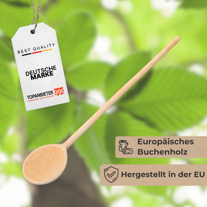 Kochlöffel Buchenholz 60/80/100 cm extra langer stabiler Kochlöffel Made in EU