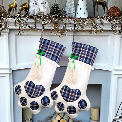 Weihnachtsstrumpf Tierpfote 46x25 Weihnachten Kamin Nikolausstrumpf Deko Advent