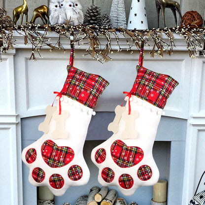 Weihnachtsstrumpf Tierpfote 46x25 Weihnachten Kamin Nikolausstrumpf Deko Advent