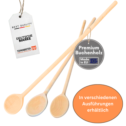 Kochlöffel Buchenholz 60/80/100 cm extra langer stabiler Kochlöffel Made in EU