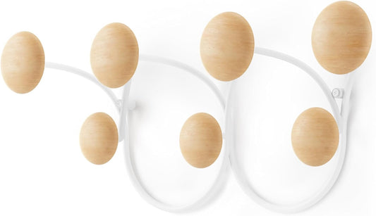 Umbra Dotsy Wandgarderobe 7 Haken Garderobenleiste dekorativ Weiß/Natur