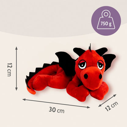 Habibi Plush Classic Warming Toy Lucky Dragon Red Cuddly Toy Heat Pad Hot Water Bottle
