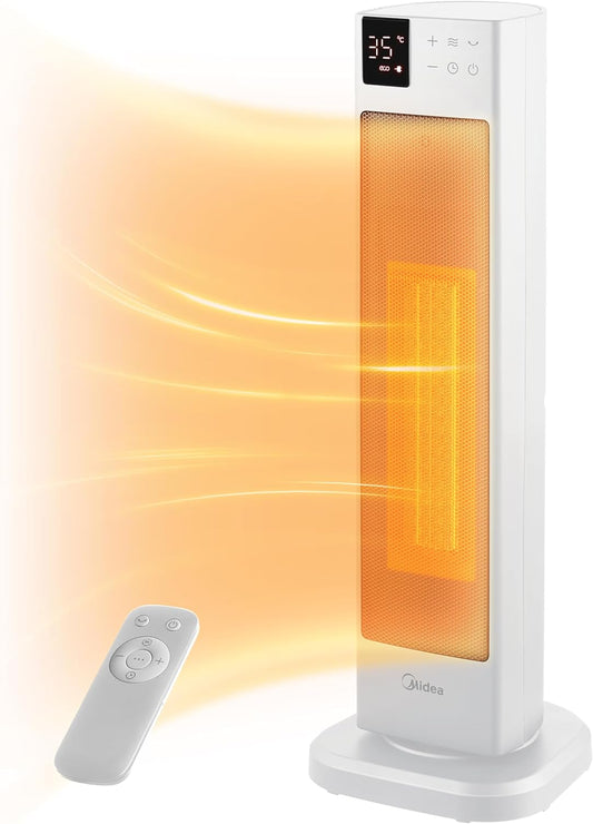 Midea Keramik-Heizlüfter 2000W Turmheizung Keramikheizgerät Standheizlüfter weiß,-B-Ware