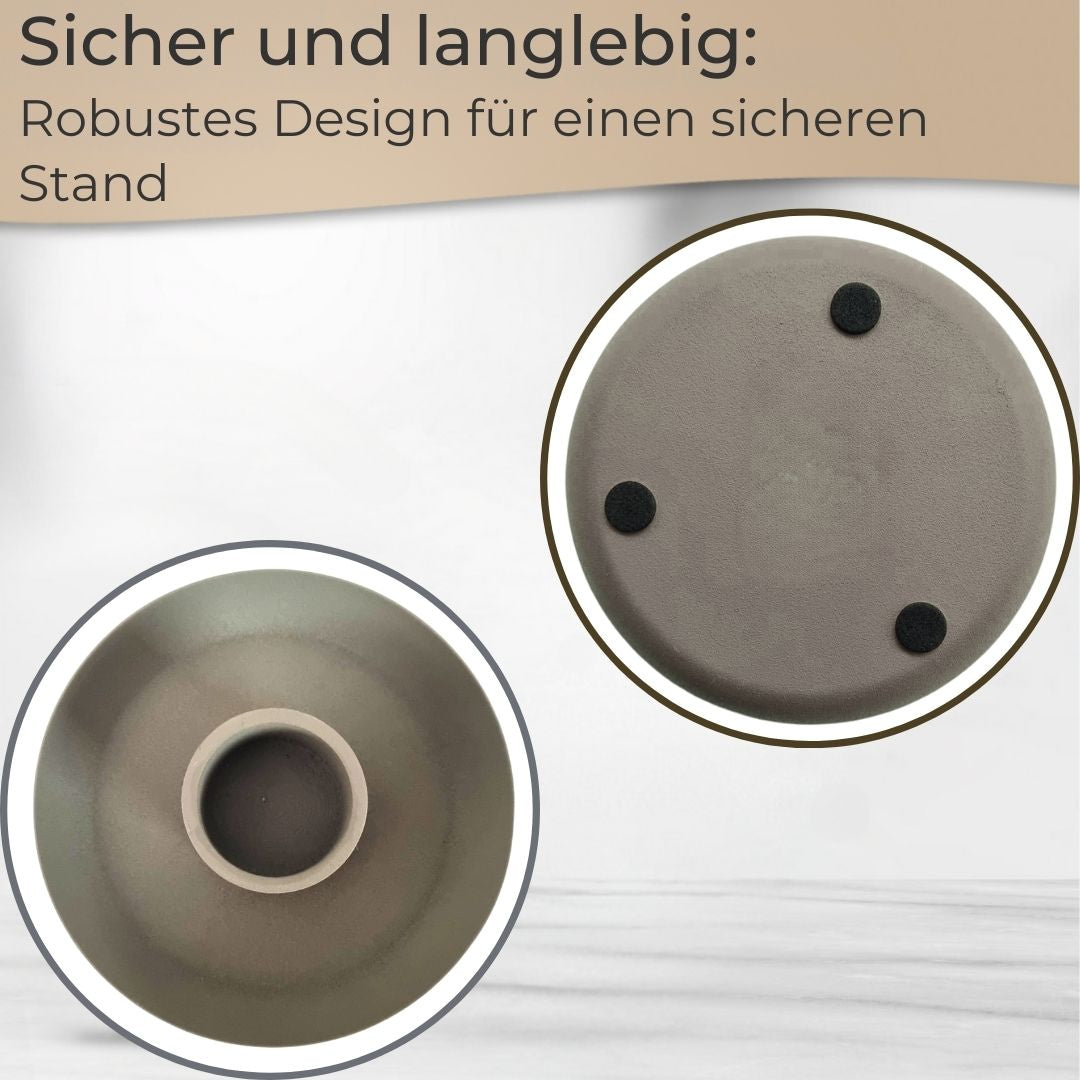 IB Laursen Kerzenhalter Skandi Design aus Metall, staubig grün 13 cm Stabkerze