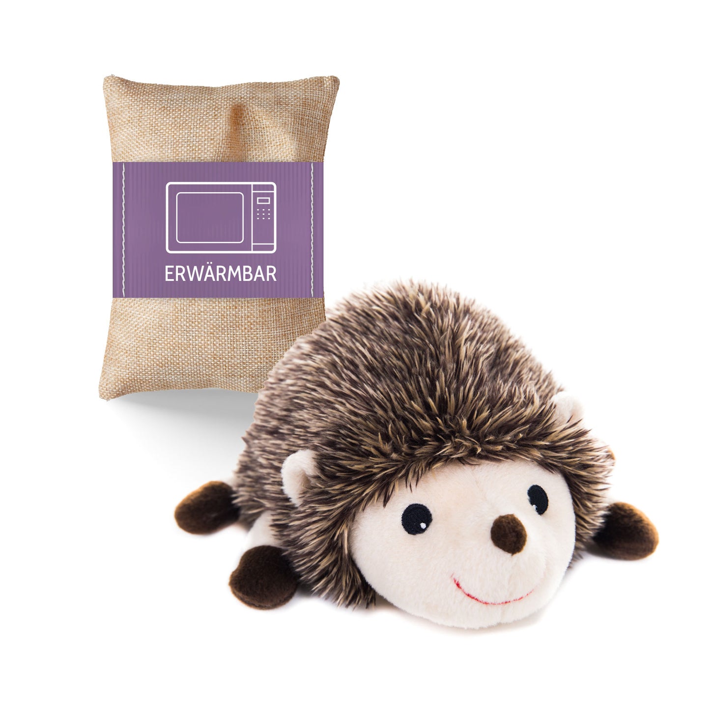 Habibi Plush Premium Wärmetier Igel Kuscheltier herausnehmbares Körnerkissen