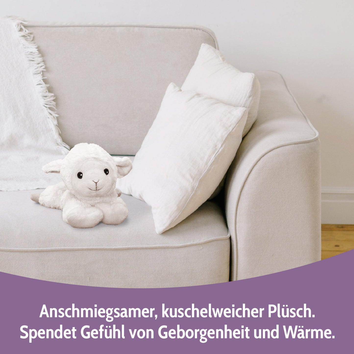 Habibi Plush Classic Wärmetier Lämmchen Kuscheltier Wärmekissen Wärmflasche