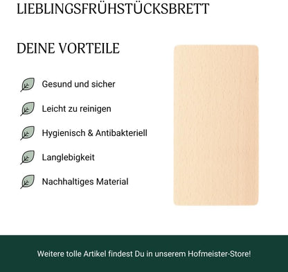 10 x Hofmeister Frühstücksbrett aus Buchenholz 22 x 12 cm Brotzeitbrett