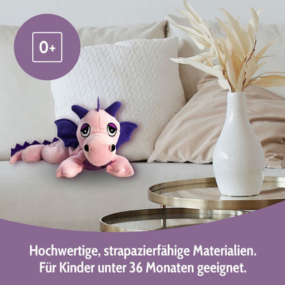 Habibi Plush Classic Wärmetier Glücksdrache rosa Kuscheltier Wärmekissen