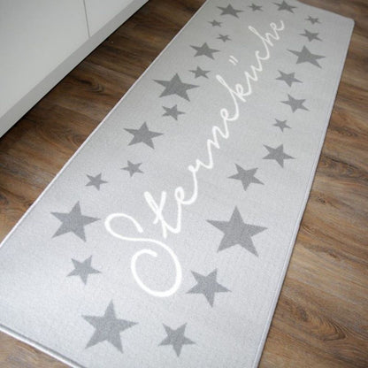 Teppichläufer Küche & Flur 180x67 cm hellgrau rutschhemmend pflegeleicht