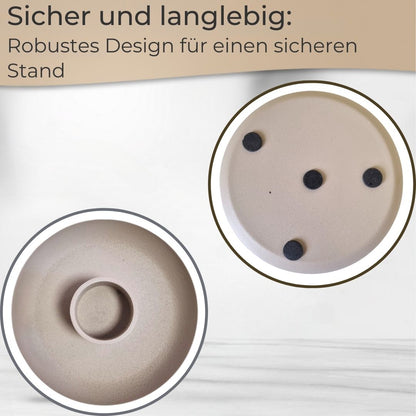 IB Laursen Kerzenhalter Skandi Design aus Metall, staubig beige 13 cm Stabkerze