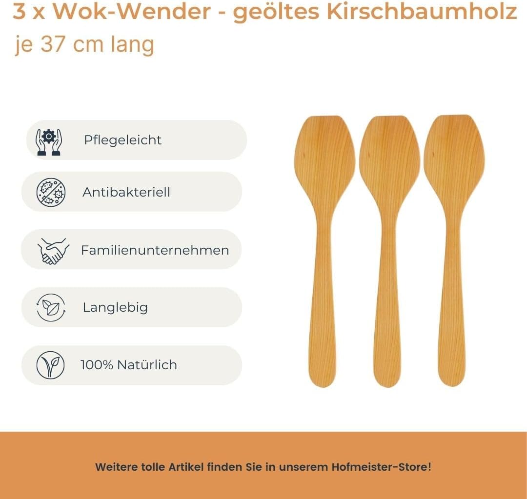 Hofmeister 3er Set Wokwender Kirschholz